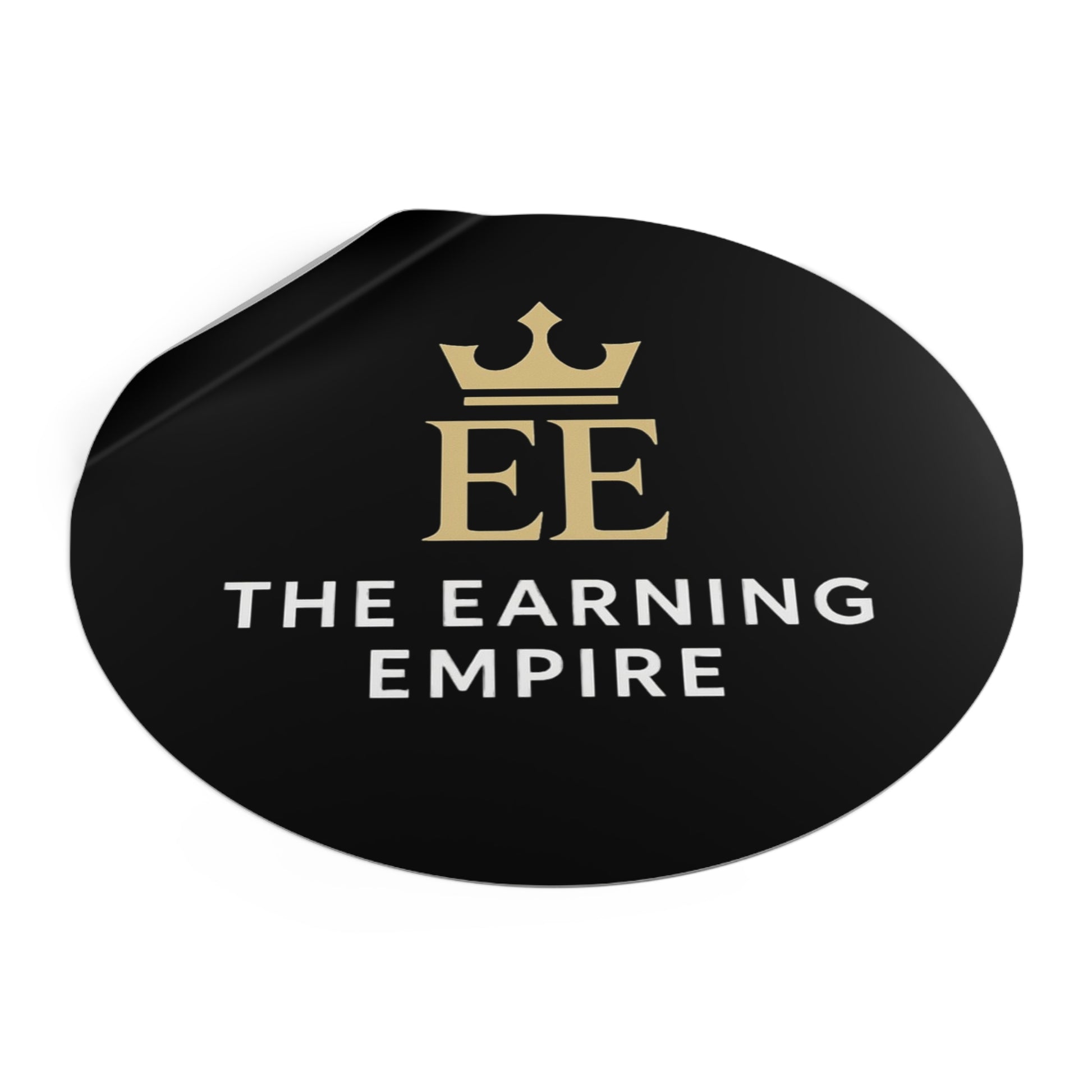 The Earning Empire Round Vinyl Stickers | The Earning Empire | Elegant Decor, Laptop Stickers, Business Branding, Gifts for Entrepreneurs