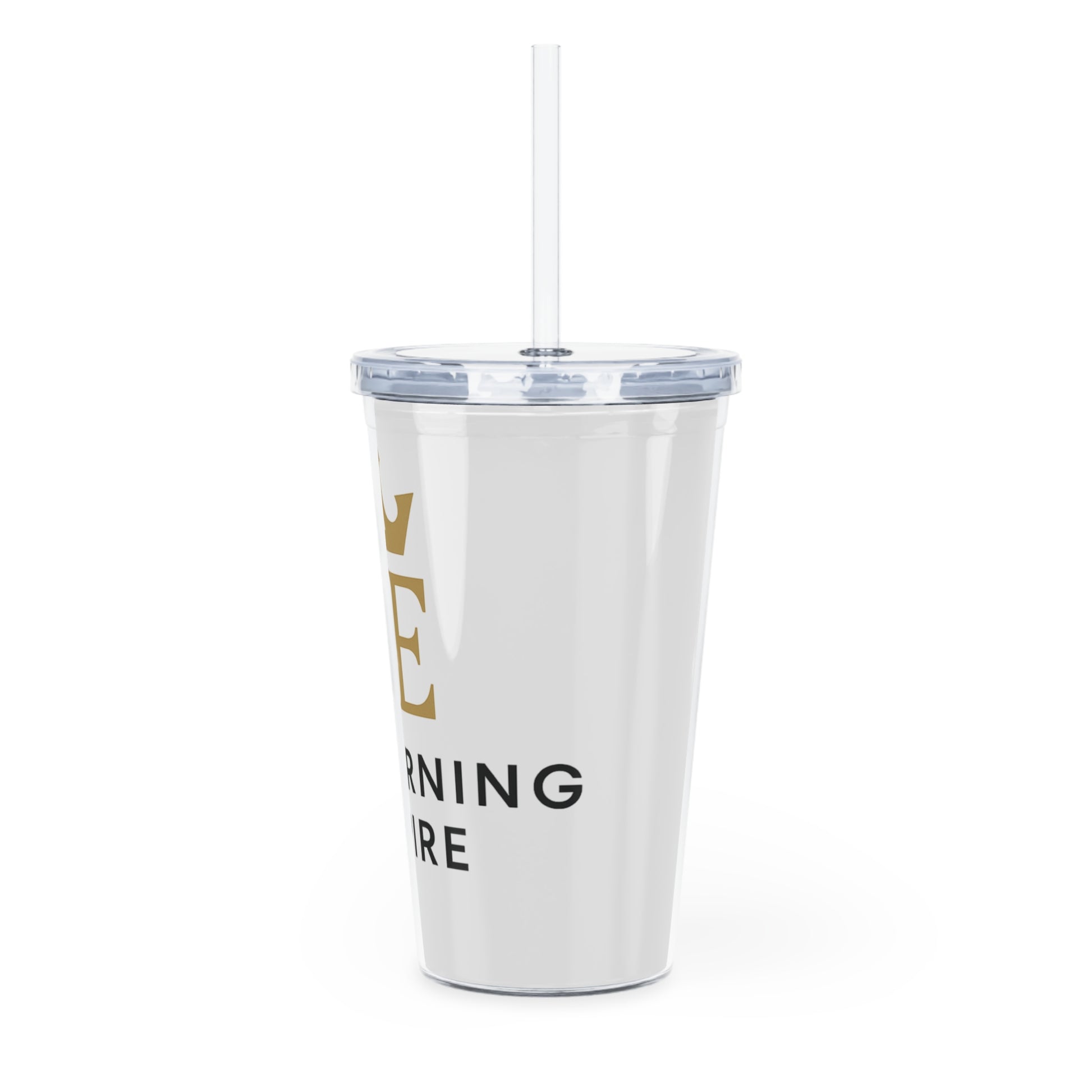 The Earning Empire Plastic Tumbler with Straw - The Earning Empire, Travel Cup, Motivational Drinkware, Business Gift, Eco-Friendly Beverage Holder