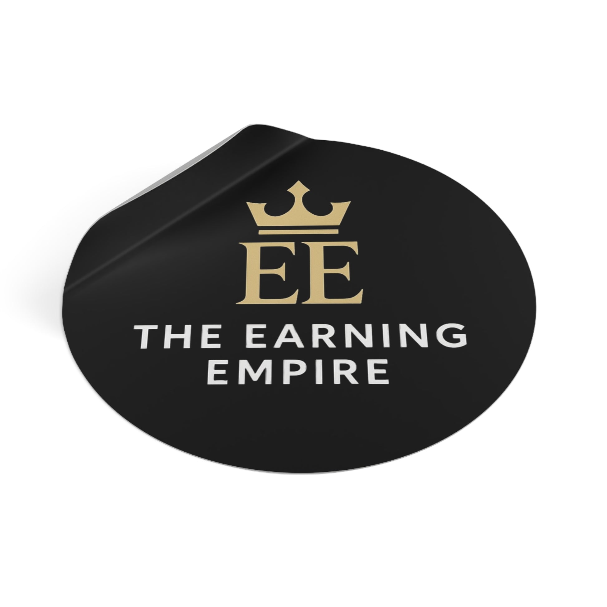 The Earning Empire Round Vinyl Stickers | The Earning Empire | Elegant Decor, Laptop Stickers, Business Branding, Gifts for Entrepreneurs