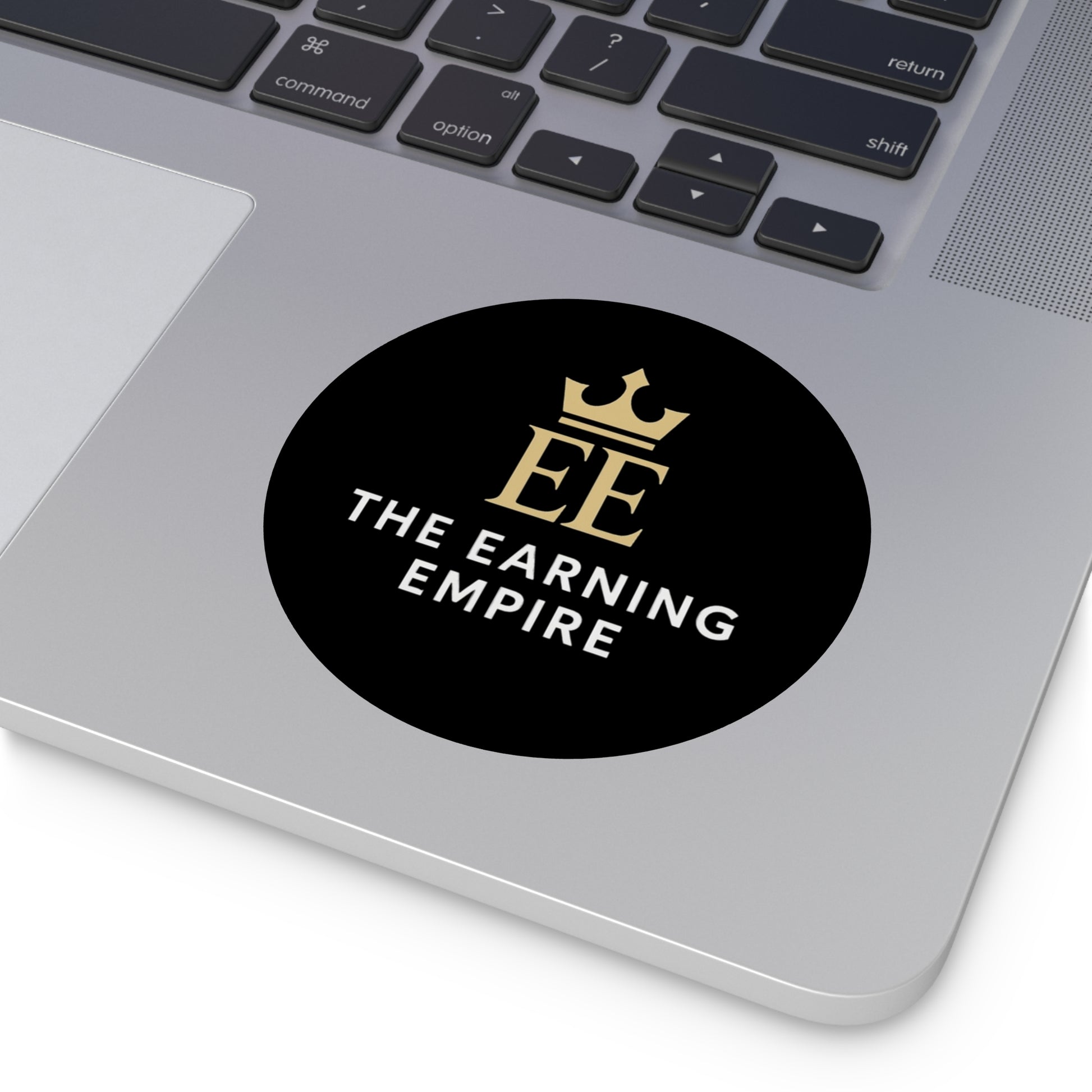 The Earning Empire Round Vinyl Stickers | The Earning Empire | Elegant Decor, Laptop Stickers, Business Branding, Gifts for Entrepreneurs