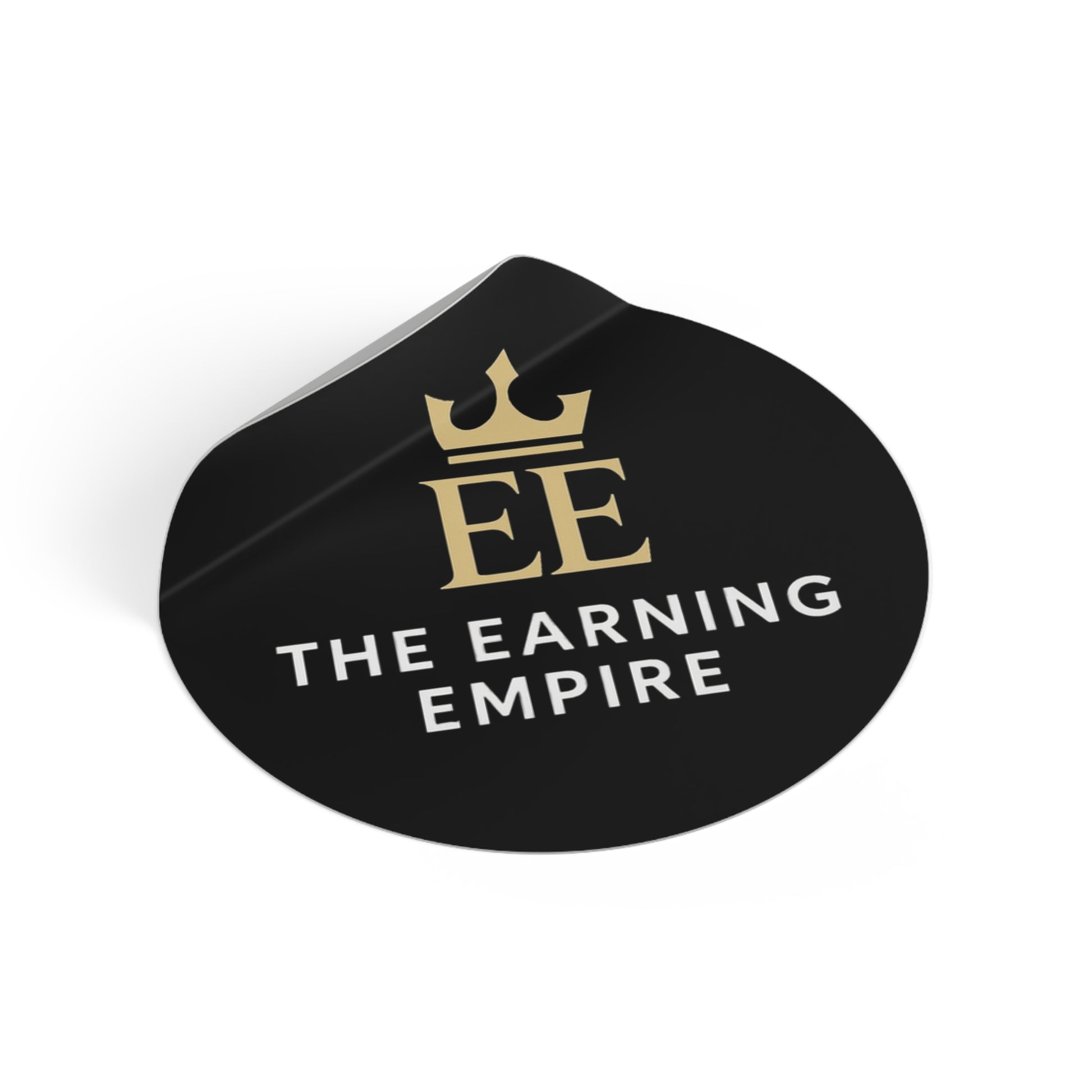 The Earning Empire Round Vinyl Stickers | The Earning Empire | Elegant Decor, Laptop Stickers, Business Branding, Gifts for Entrepreneurs