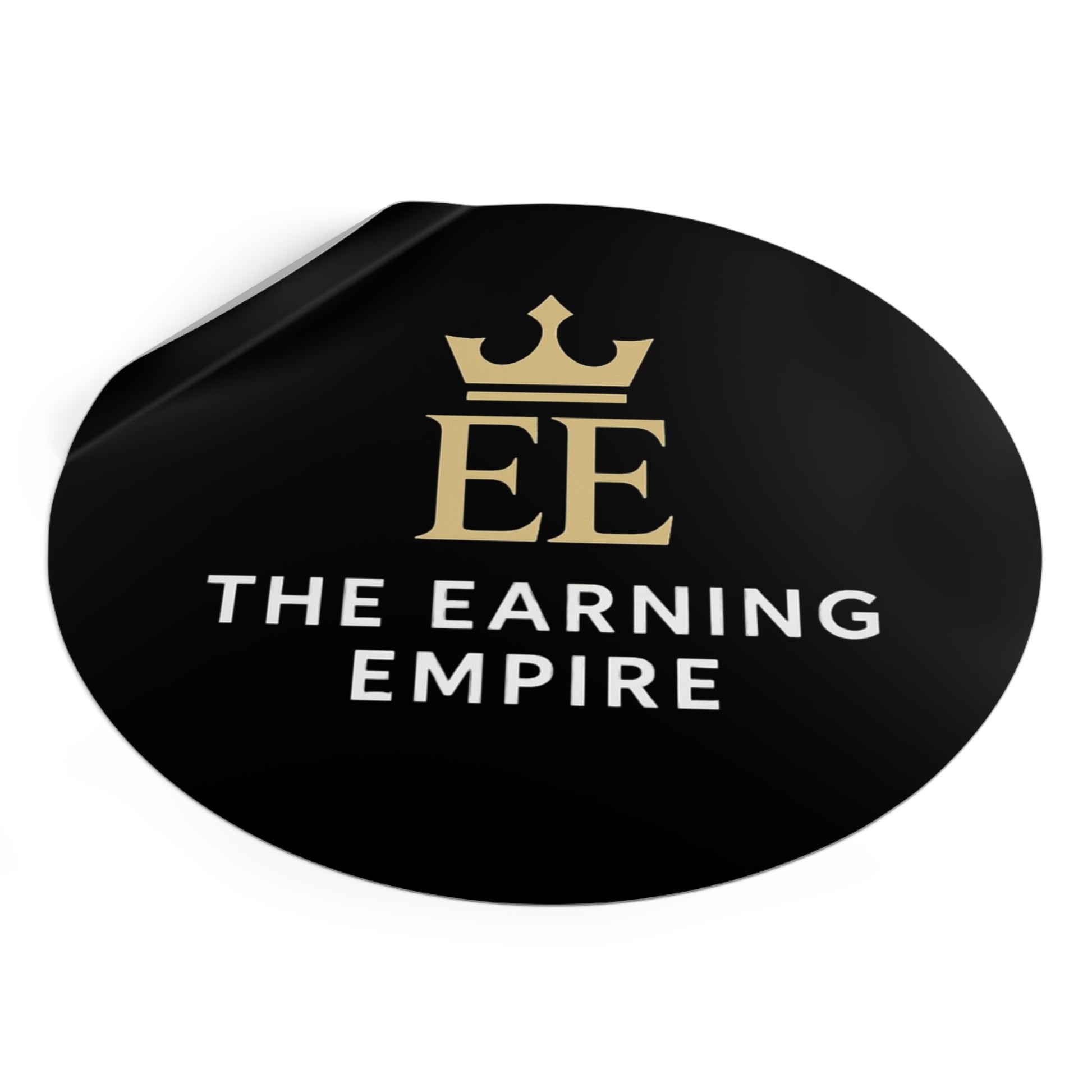 The Earning Empire Round Vinyl Stickers | The Earning Empire | Elegant Decor, Laptop Stickers, Business Branding, Gifts for Entrepreneurs