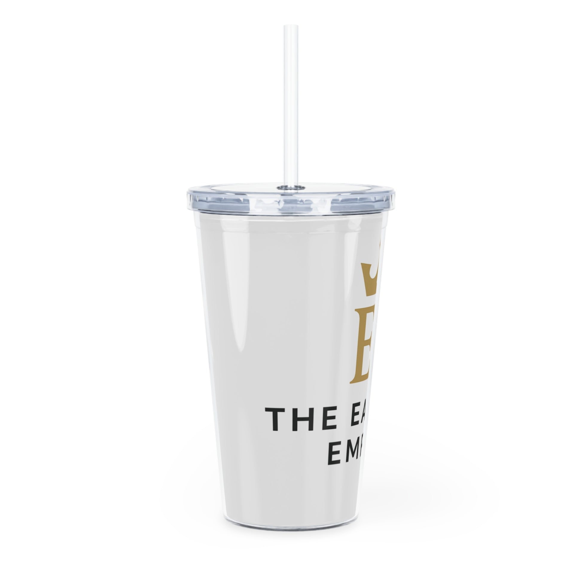 The Earning Empire Plastic Tumbler with Straw - The Earning Empire, Travel Cup, Motivational Drinkware, Business Gift, Eco-Friendly Beverage Holder